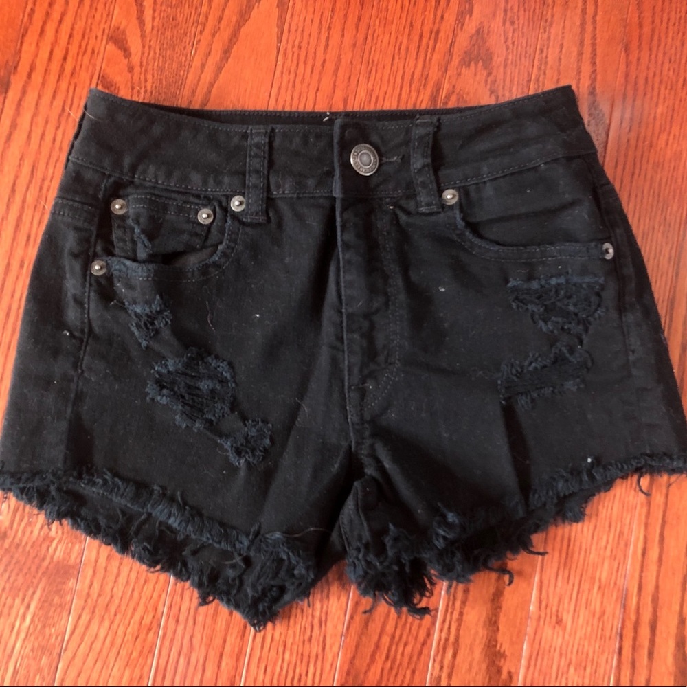 American Eagle Black High Wasted Jena short